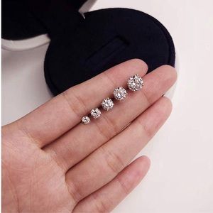 Women's 18K Gold Plated CZ Stud Earrings (5 pairs)